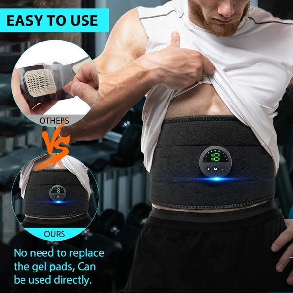 EMS Electric Muscle Stimulator Abs Waist Fitness Vibrating Belt Abdominal Muscle Trainer Weight Loss Slimming Massager